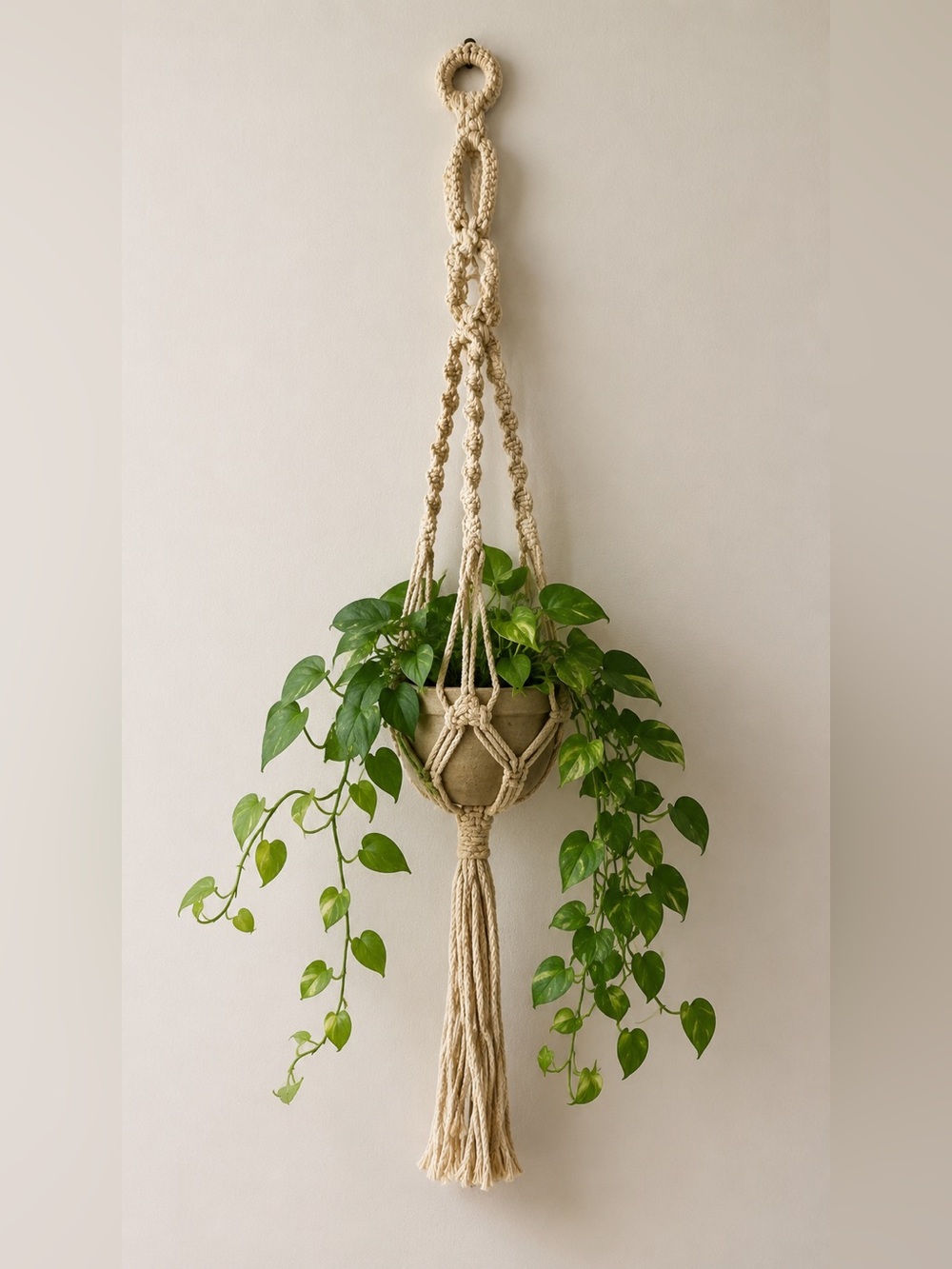 Jute Vintage handmade macrame plant hanger 43”